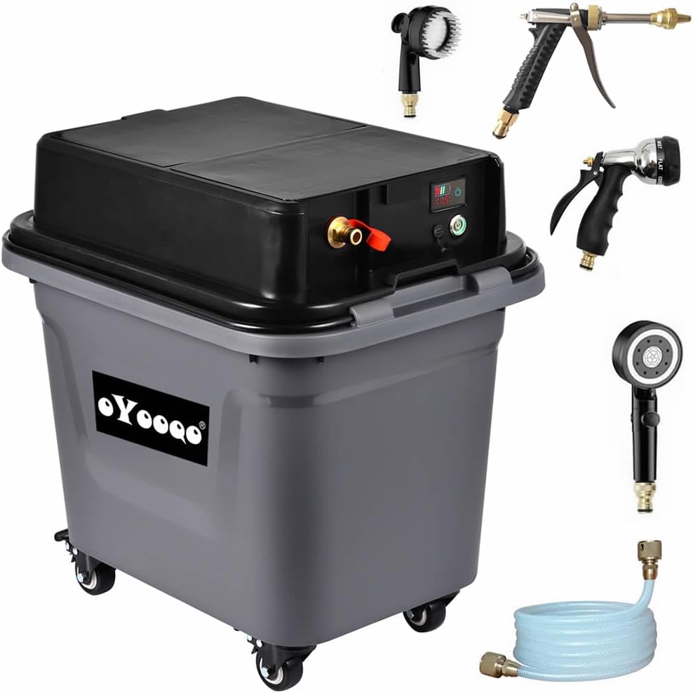 Pro 10Gal/38L Cordless Pressure Washer | 5H Runtime & LCD Display | 4-Nozzle for Cars/RVs/Pet Bathing | Leak-Proof All-Terrain Water Tank | Heavy-Duty Outdoor Cleaner for Mud, Camping & Patio
